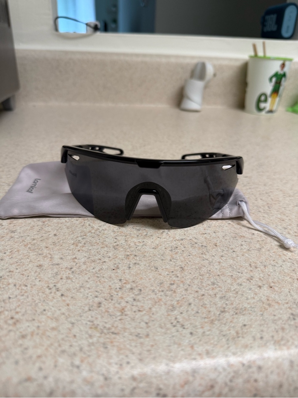 Black Sport Shield Sunglasses – Polarized Outdoor Shades
